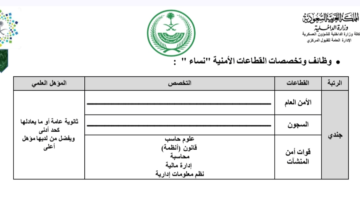 عاجل.. ابشر رابط تقديم وظائف عسكرية للنساء لدي وزارة الداخلية (الامن العام - السجون - أمن المنشآت) ثانوي فأعلي 7